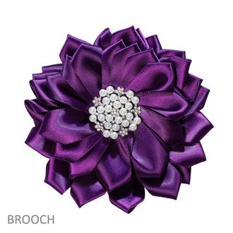 Big Fabric Flower with Pearl, Crystal Rhinestone