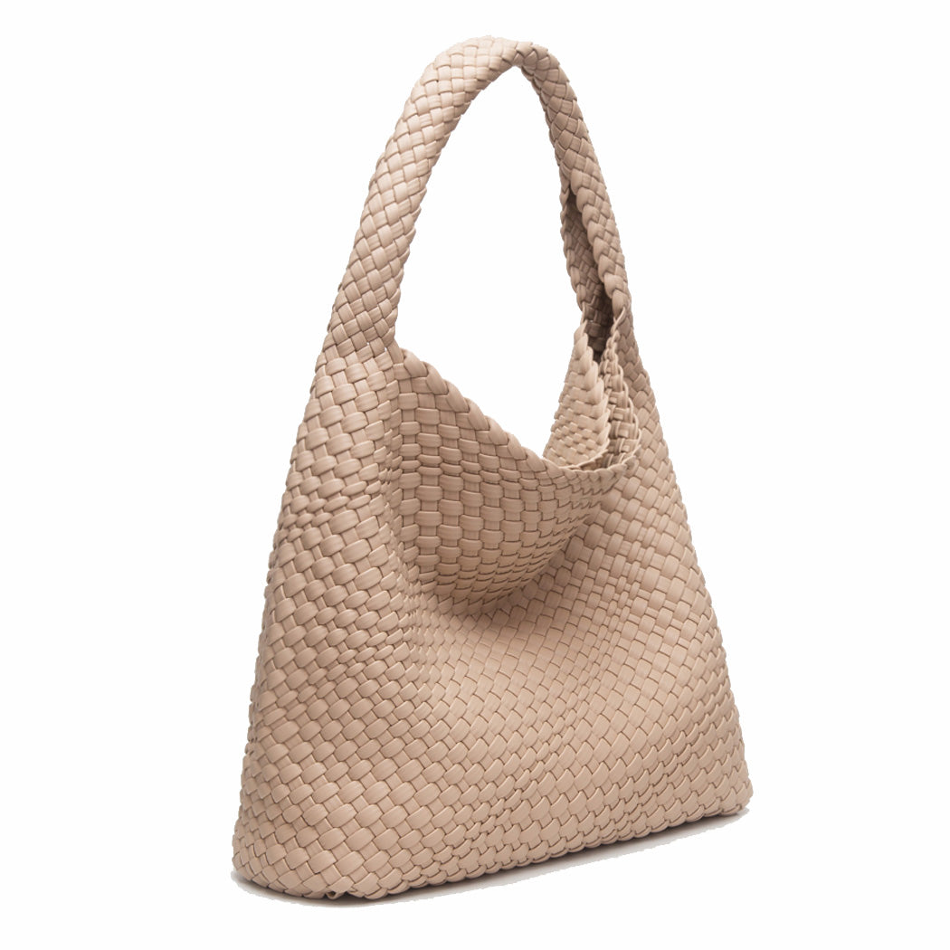 Woven Leather Tote Shoulder Bag