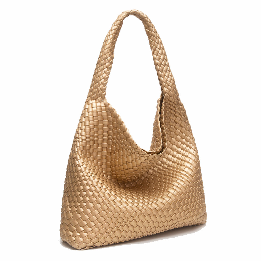 Woven Leather Tote Shoulder Bag