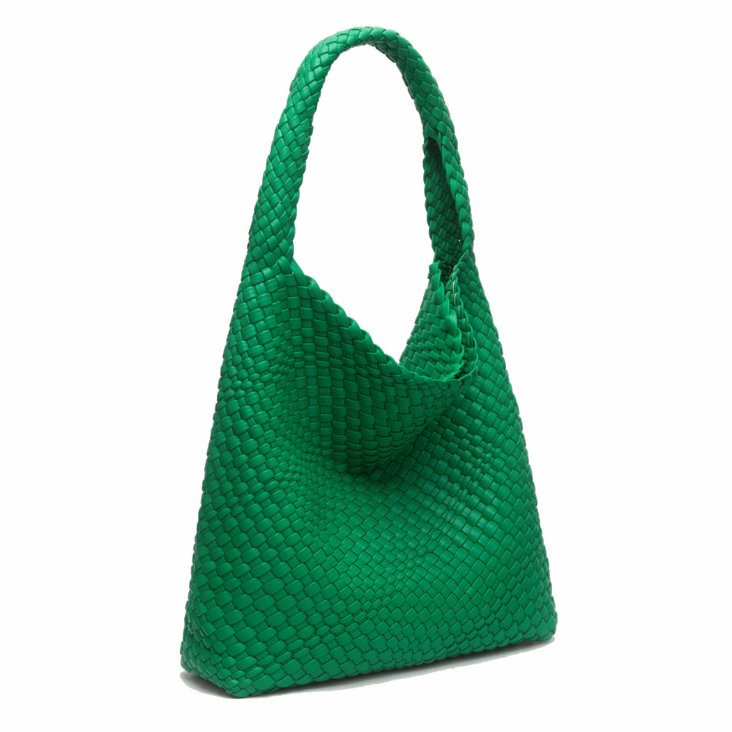 Woven Leather Tote Shoulder Bag