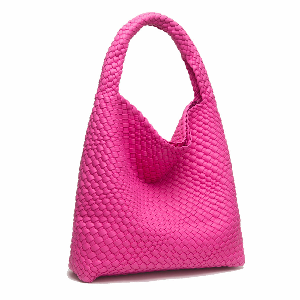 Woven Leather Tote Shoulder Bag