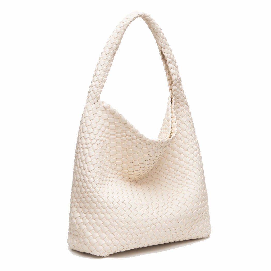 Woven Leather Tote Shoulder Bag