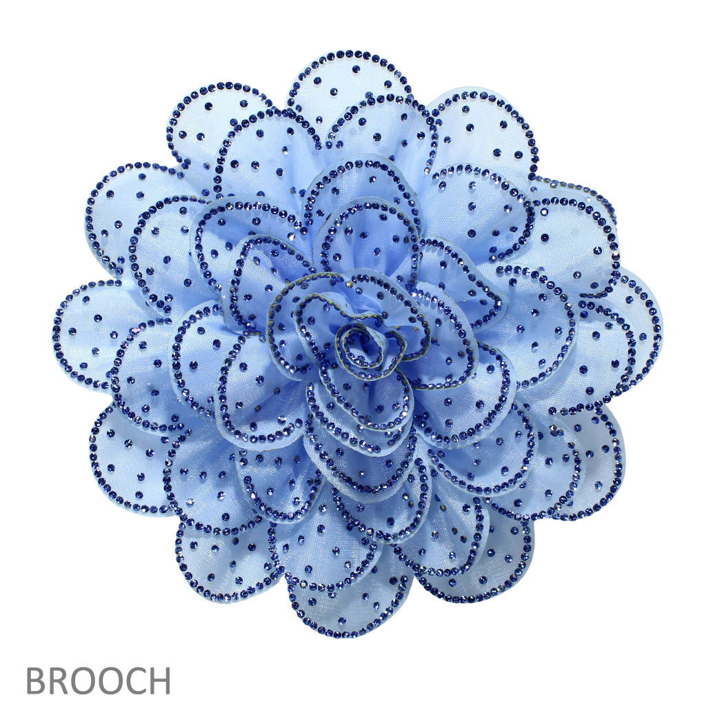 Big Flower Fabric Brooch With Accent