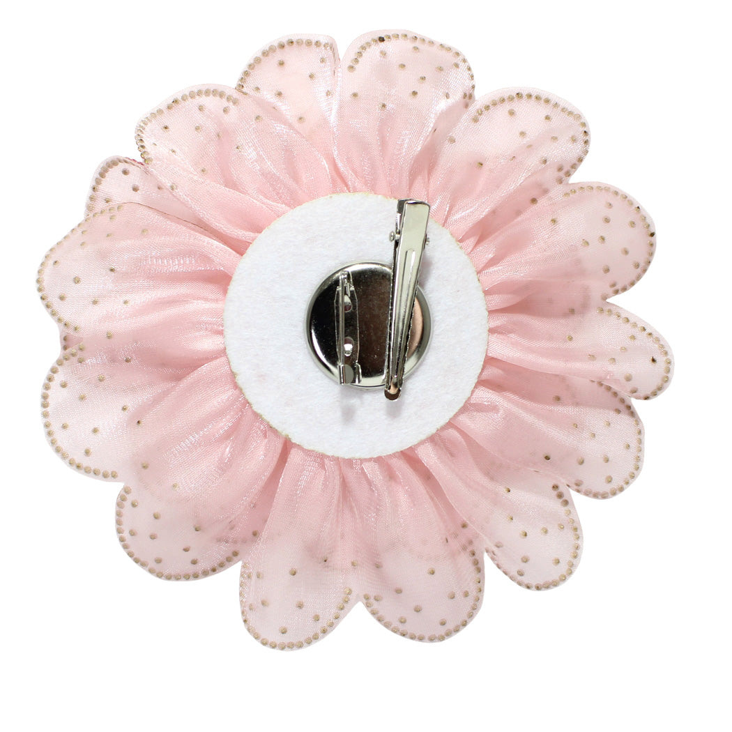 Big Flower Fabric Brooch With Accent