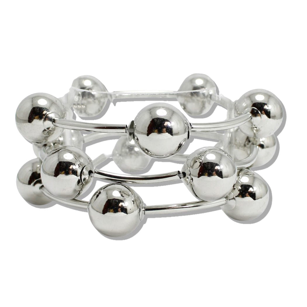 PEARL CURVED MULTI LAYERED STRETCH BRACELET