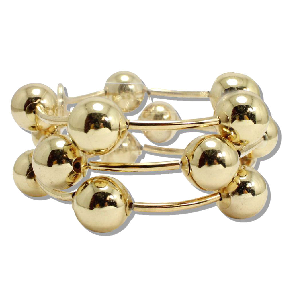 PEARL CURVED MULTI LAYERED STRETCH BRACELET