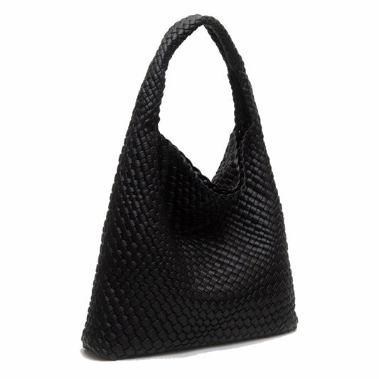 Woven Leather Tote Shoulder Bag