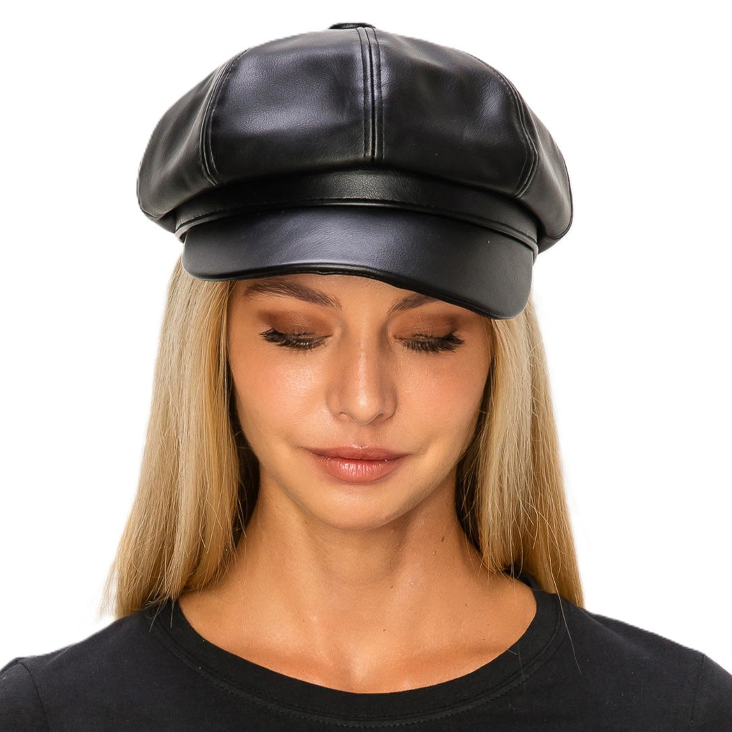Faux Leather Hat