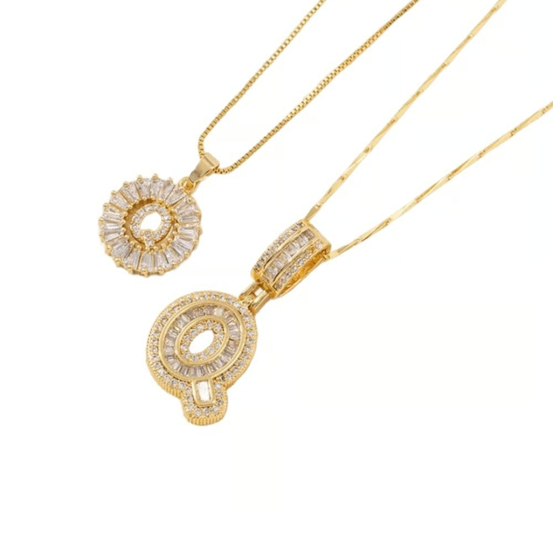 Initial Gold Letter Pendant Necklaces 2-Pack