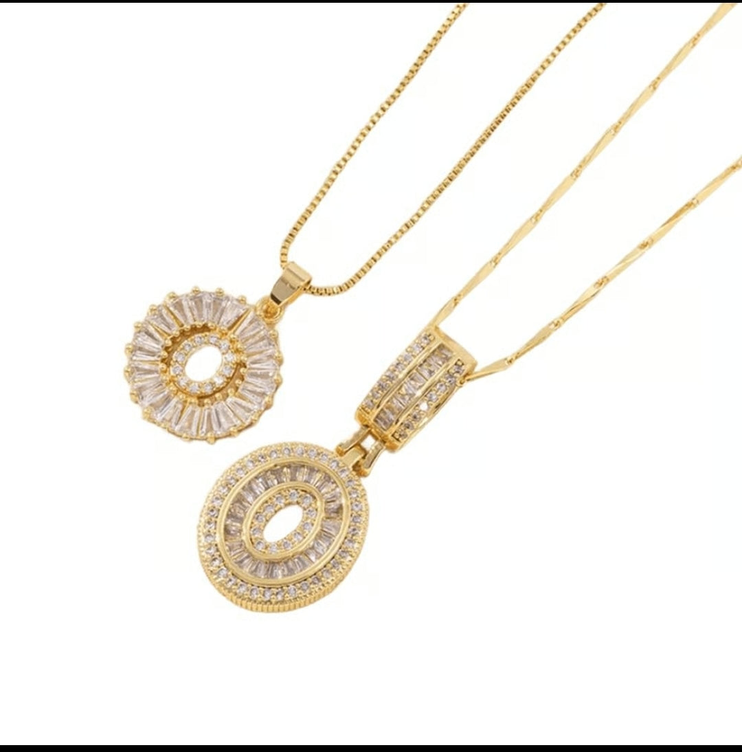 Initial Gold Letter Pendant Necklaces 2-Pack