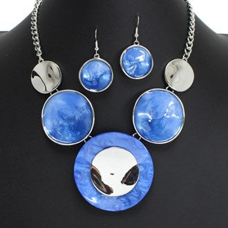 Geometric Round Celluliod Enamel Necklace