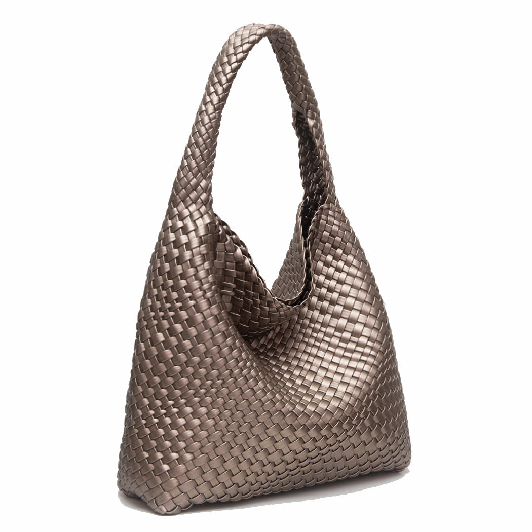 Woven Leather Tote Shoulder Bag